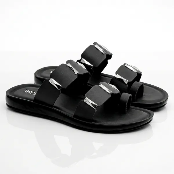 Women's_Stylish_Toe-Ring_Dual-Straps_Sandal-8033-Black