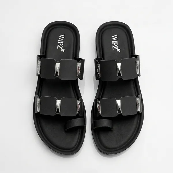 Women's_Stylish_Toe-Ring_Dual-Straps_Sandal-8033-Black