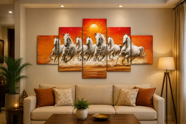 Crystalsign_Krishna_&_Radha_Paintings_for_Wall_Decoration_-_Set_Of_Five,_3d_modern_art_Painting_for_Living_Room_Large_Size_with_Frames_for_Home_Decoration,_Hotel,_Office