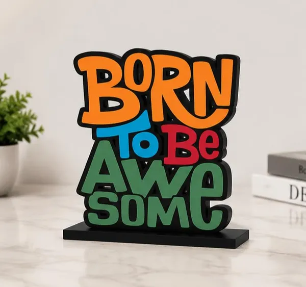 Crystalsign_Wooden_Idol_&_Figurine_Born_to_be_Awesome_Quote_Table_Decor_for_Restaurant_CafâˆšÂ©_|_Office_Desk_Decoration_|_Home_Living_Room_Modern_Art_Showpiece_Gift_Item