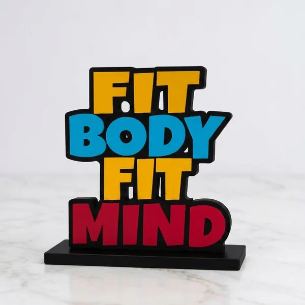Crystalsign_Wooden_Idol_&_Figurine_Fit_Body_Fit_Mind_Quote_Table_Decor_for_Restaurant_Cafe_|_Office_Desk_Decoration_|_Home_Living_Room_Modern_Art_Showpiece_Gift_Item