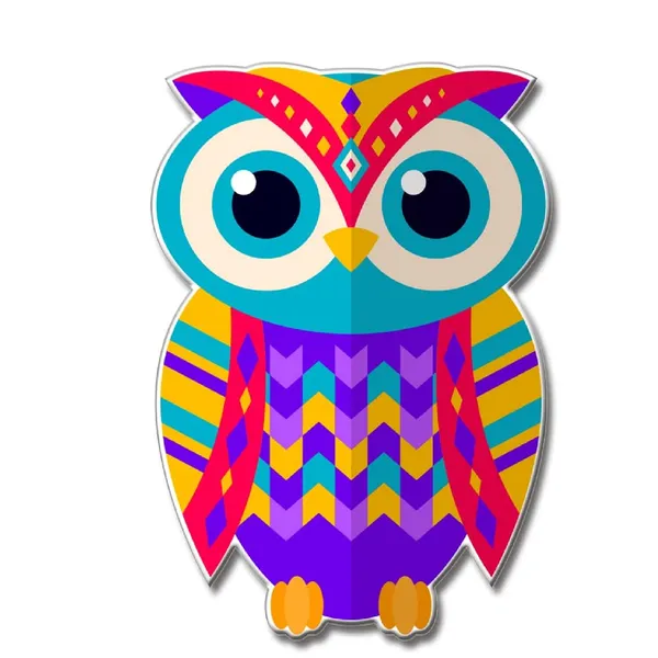 Crystalsign_Colorful_Owl_Fridge_Magnet_with_Mandala_Design_|_Stylish_Refrigerator_Decor_for_Home,_Kitchen_&_Office_|_Cute_Animal_Fridge_Sticker_Magnet_Gift