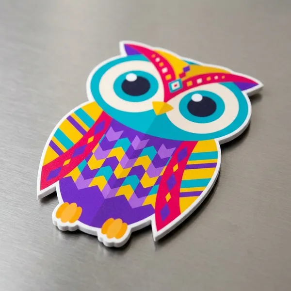 Crystalsign_Colorful_Owl_Fridge_Magnet_with_Mandala_Design_|_Stylish_Refrigerator_Decor_for_Home,_Kitchen_&_Office_|_Cute_Animal_Fridge_Sticker_Magnet_Gift