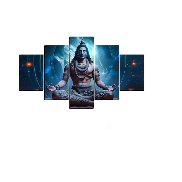 Crystalsign_Paintings_Shiva_Paintings_for_Wall_Decoration_-_Set_Of_5,_3d_modern_art_Painting_for_Living_Room_Large_Size_with_Frames_for_Home_Decoration,_Hotel,_Office