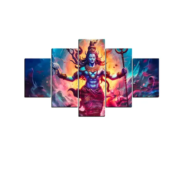 Crystalsign_Paintings_Shiva_Paintings_for_Wall_Decoration_-_Set_Of_Five,_3d_modern_art_Painting_for_Living_Room_Large_Size_with_Frames_for_Home_Decoration,_Hotel,_Office