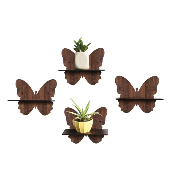 Crystalsing_Rustic_Wooden_Wall_Shelves_Set_of_4_with_Butterfly_Design_|_Floating_Wall_Mounted_Decorative_Shelves_for_Living_Room,_Bedroom_&_Office_|_Wall_Display_Rack,_Planter_&_Storage_Organizer