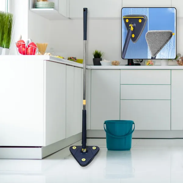 Blue_And_Steel_Floor_Mop_Stainless_Steel,Cotton_Microfiber_Blend_Floor_Mop