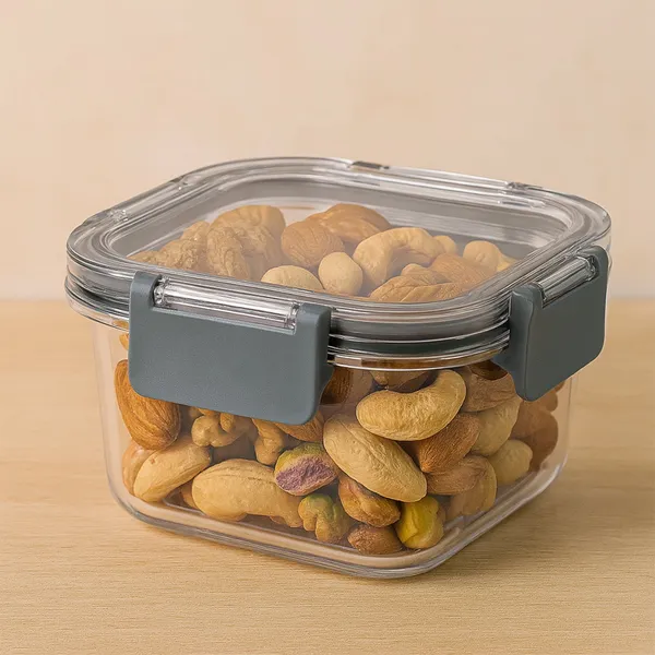 Airtight_Food_Storage_Containers_540ml_Each,_Set_of_2_|_BPA-Free_Transparent_Kitchen_Containers_with_Secure_Press-Lock_Lids_|_Stackable_Food_Organizer_for_Snacks,_Dry_Fruits,_Pulses_&_Leftovers