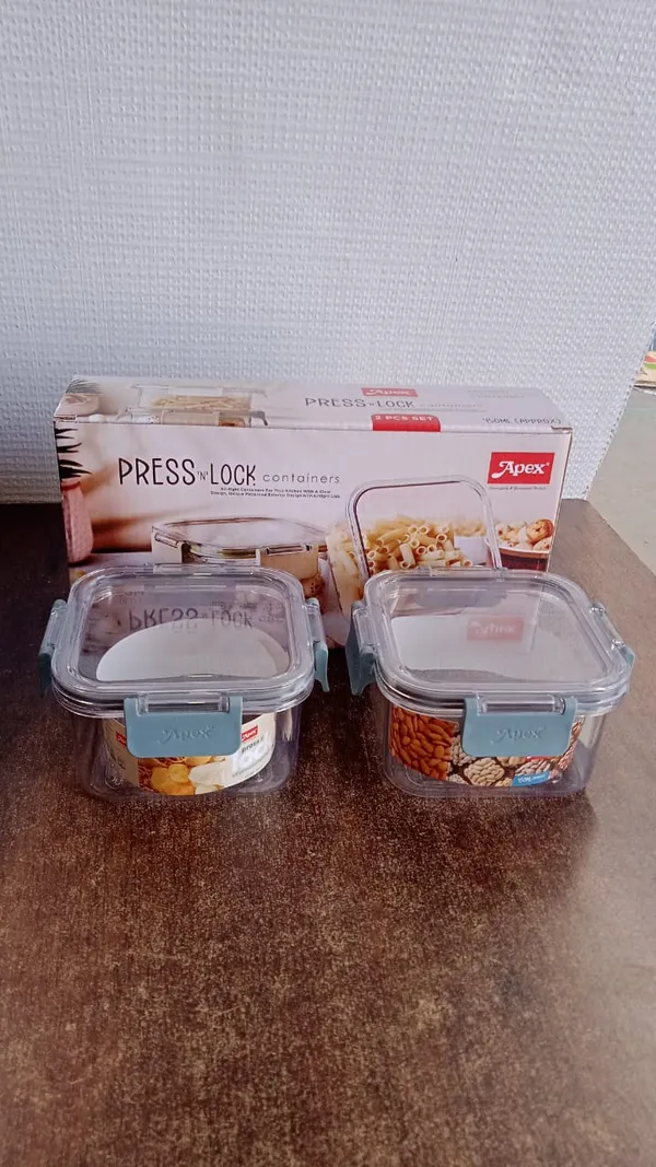 Airtight_Food_Storage_Containers_540ml_Each,_Set_of_2_|_BPA-Free_Transparent_Kitchen_Containers_with_Secure_Press-Lock_Lids_|_Stackable_Food_Organizer_for_Snacks,_Dry_Fruits,_Pulses_&_Leftovers