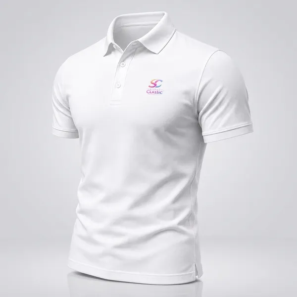 White_Cotton_Classic_Fit_Polo_T-Shirt_For_Unisex