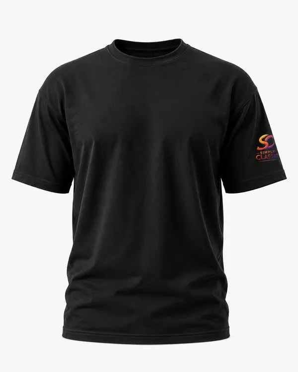 Black_Cotton_Crew_Neck_T-Shirt_For_Unisex