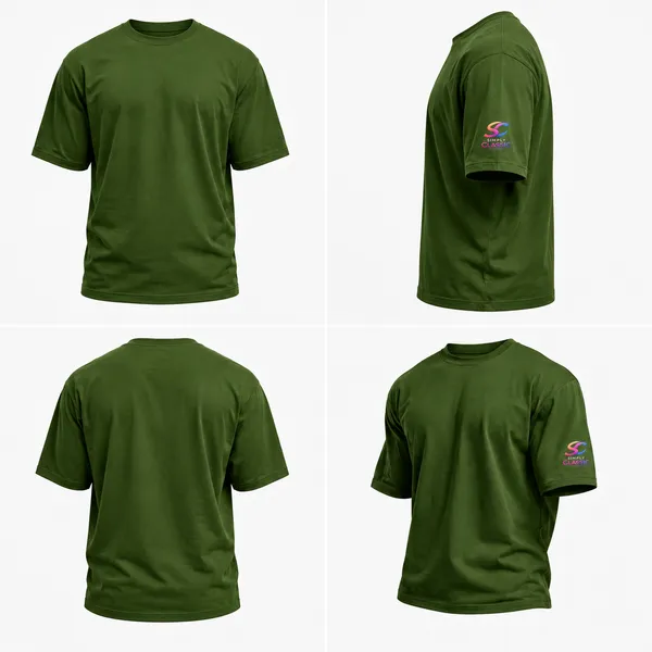 Olive_Green_Cotton_Embroidered_T-Shirt_For_Unisex