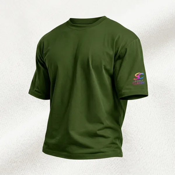 Olive_Green_Cotton_Embroidered_T-Shirt_For_Unisex