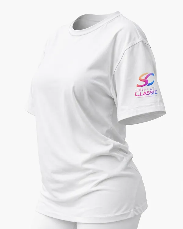 White_Cotton_Branded_Sleeve_T-Shirt_For_Women