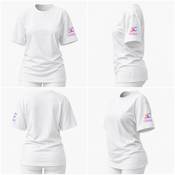 White_Cotton_Branded_Sleeve_T-Shirt_For_Women