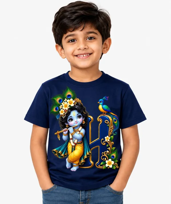 Krishna_Peacock_Kids’_T-Shirt