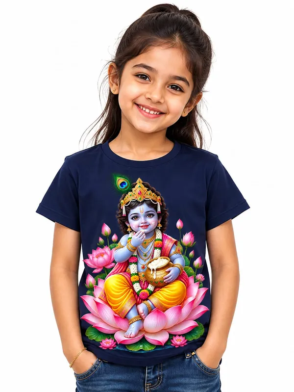 Smiling_Girl_in_Krishna_Lotus_T-Shirt