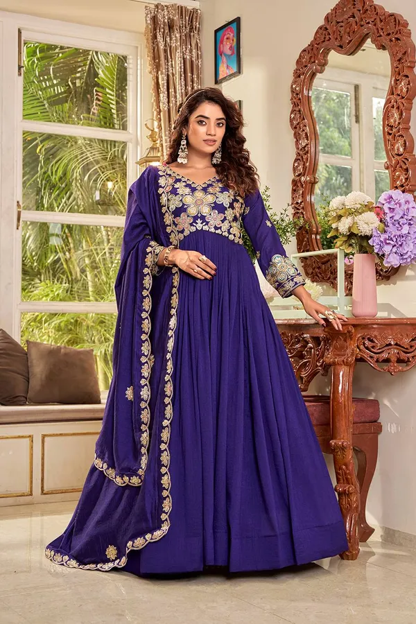 Vichitra_Silk_Anarkali_Suit