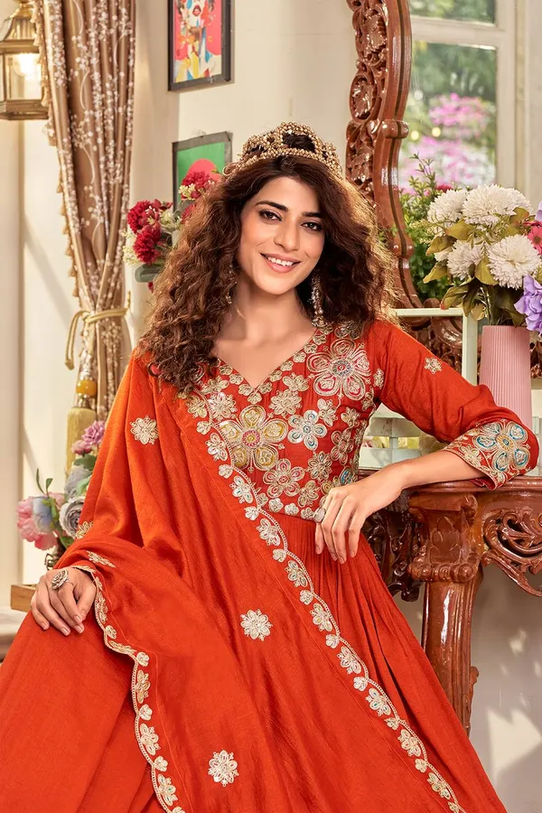 Vichitra_Silk_Anarkali_Suit