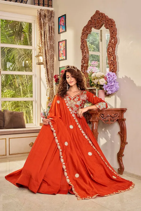 Vichitra_Silk_Anarkali_Suit