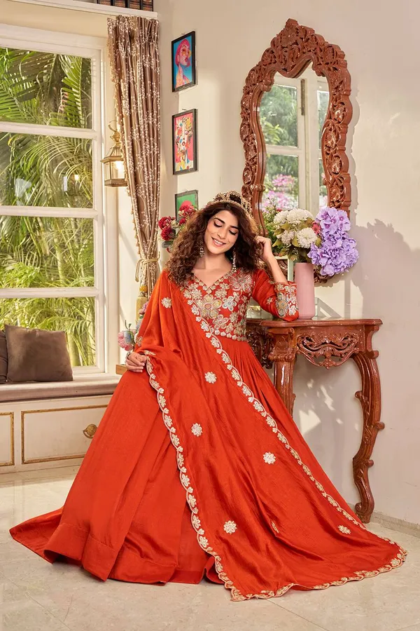Vichitra_Silk_Anarkali_Suit