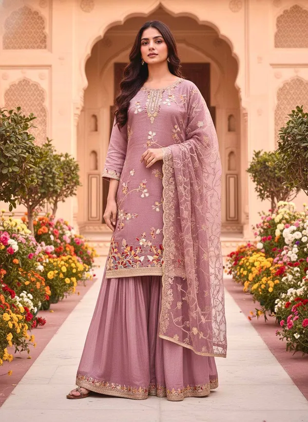 Pink_Silk_Sharara_Suit_For_Women