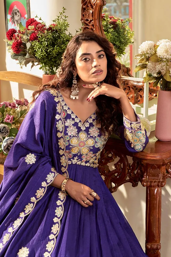 Vichitra_Silk_Anarkali_Suit