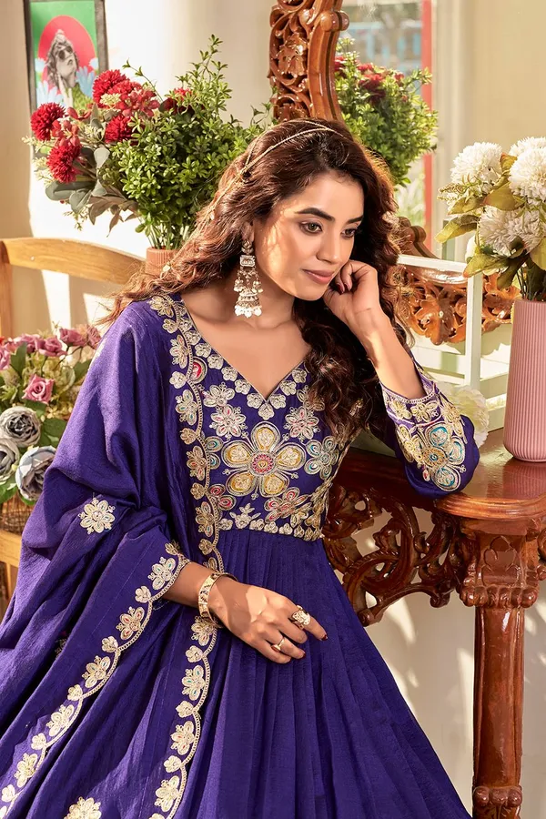 Vichitra_Silk_Anarkali_Suit