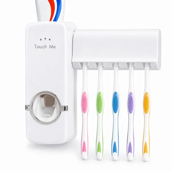 Wall_Mounted_Automatic_Toothpaste_Dispenser_With_Toothbrush_Holder_Pack_Of_2