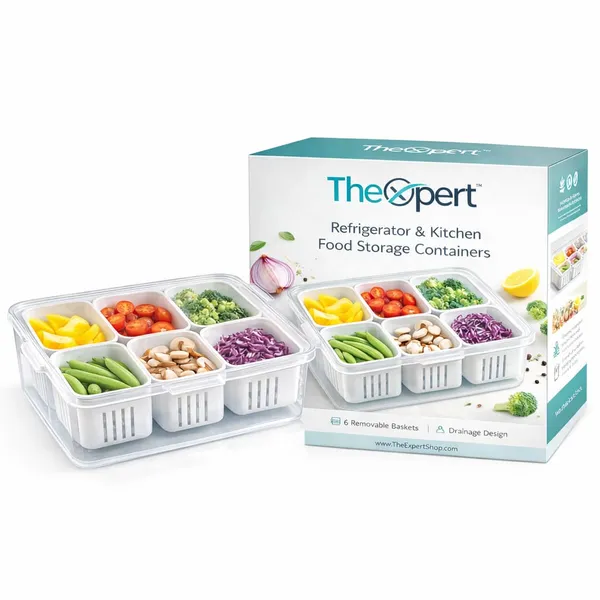 Pp_Plastic_Stackable_Food_Storage_Container_With_6_Baskets_Pack_Of_2