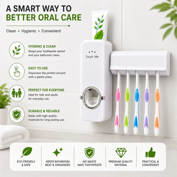 Wall_Mounted_Automatic_Toothpaste_Dispenser_With_Toothbrush_Holder_Pack_Of_2