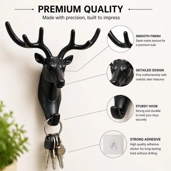Black_Deer_Head_Wall_Mounted_Key_Holder_Hook_Pack_Of_4