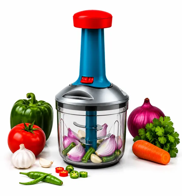 Abs_Plastic_Manual_Push_Food_Chopper_Stainless_Steel_Blades