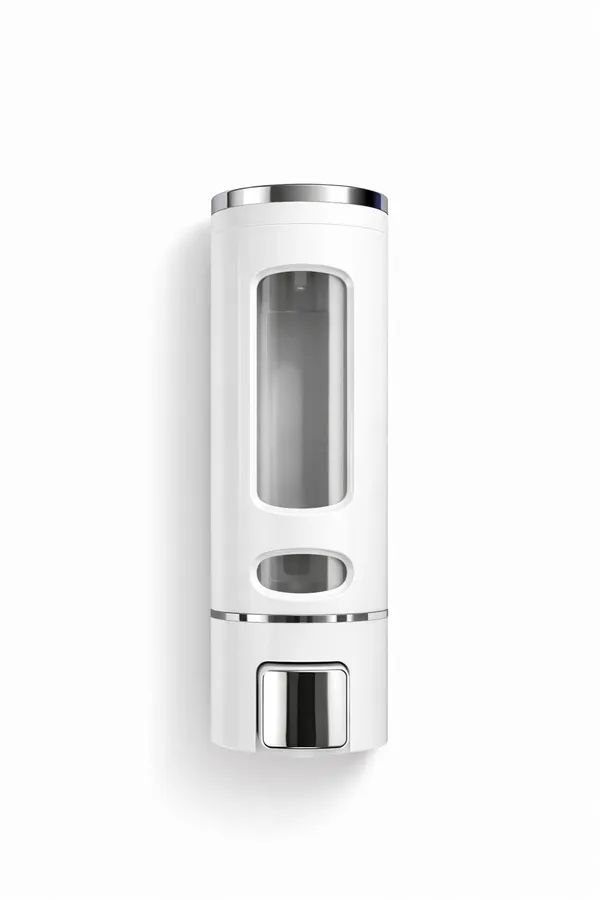 Abs_Plastic_Wall_Mounted_Liquid_Soap_Dispenser_Chrome_Finish