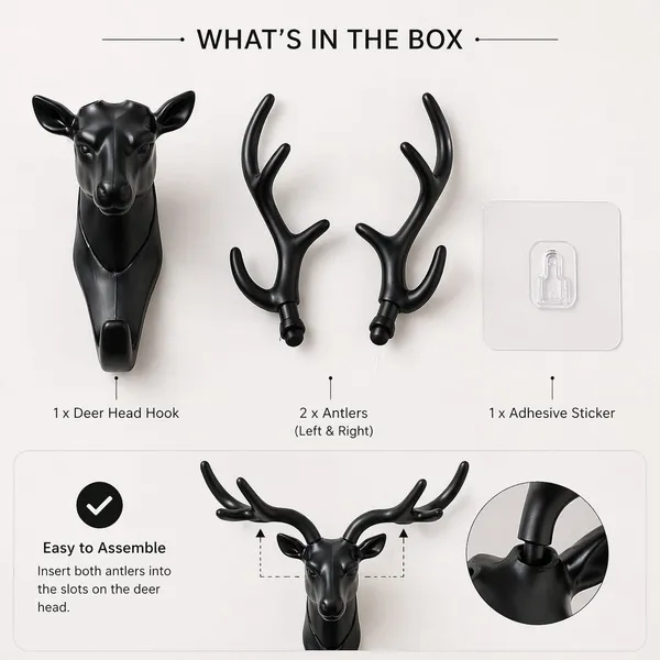 Black_Deer_Head_Wall_Mounted_Key_Holder_Hook_Pack_Of_4