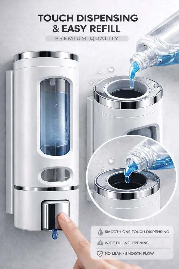 Abs_Plastic_Wall_Mounted_Liquid_Soap_Dispenser_Chrome_Finish