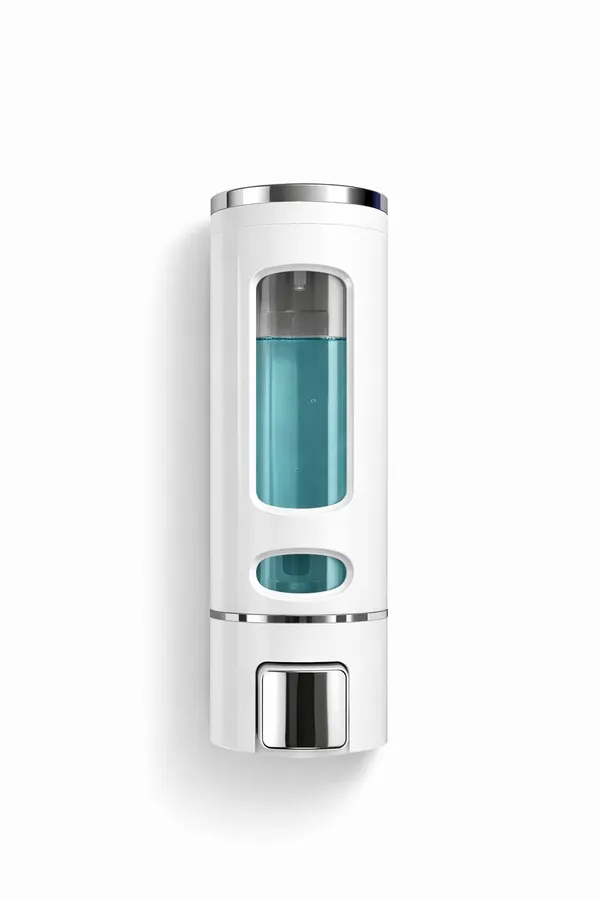 Abs_Plastic_Wall_Mounted_Liquid_Soap_Dispenser_Chrome_Finish