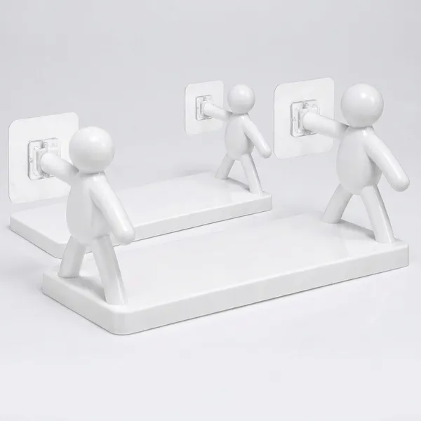 White_Wall_Mounted_Bathroom_Shelf_With_Adhesive_Backing_Pack_Of_2