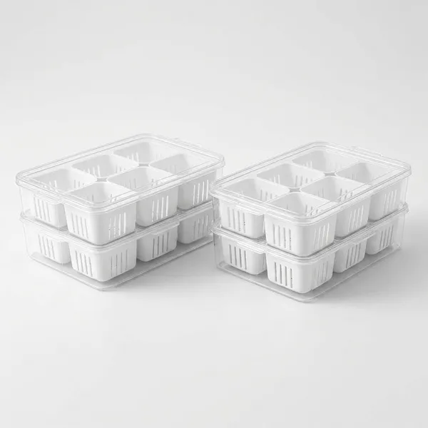 Pp_Plastic_Stackable_Food_Storage_Container_With_6_Baskets_Pack_Of_2