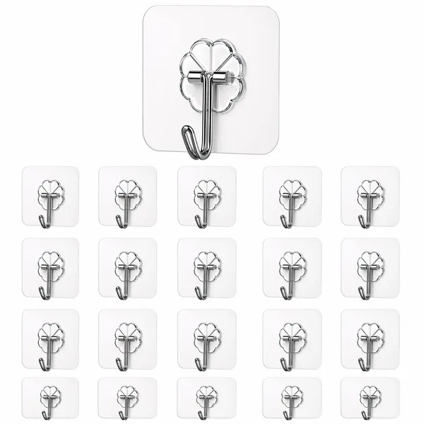 Stainless_Steel_Adhesive_Wall_Hooks_With_Flower_Design_Set_Of_20_Pack_Of_3