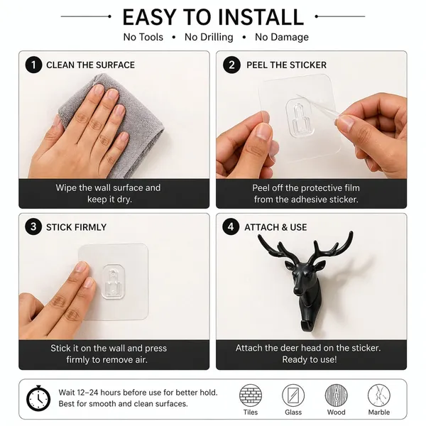 Black_Deer_Head_Wall_Mounted_Key_Holder_Hook_Pack_Of_4