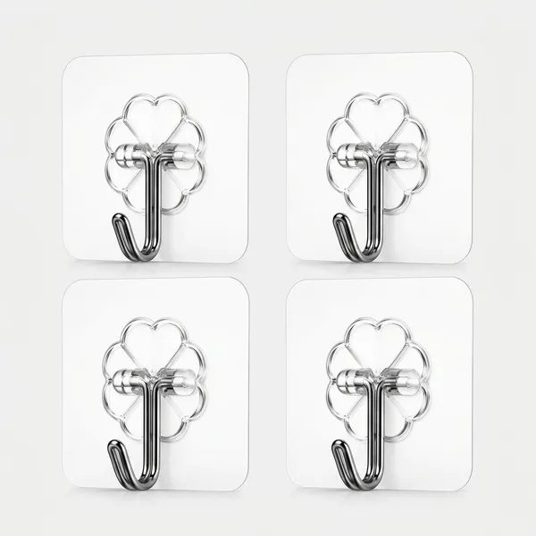 Stainless_Steel_Decorative_Flower_Shaped_Adhesive_Wall_Hooks_Set_Of_10_Pack_Of_4