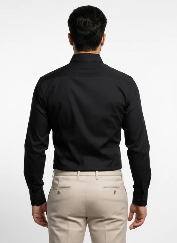 Mens_Black_Solid_Casual_Cotton_Shirt_With_Rolled_Sleeves