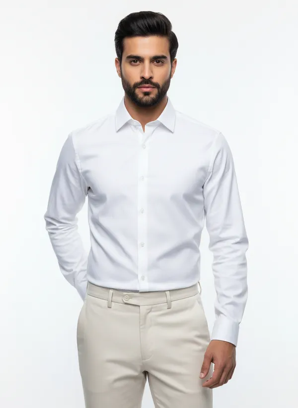 Mens_White_Solid_Casual_Cotton_Shirt_With_Rolled_Sleeves