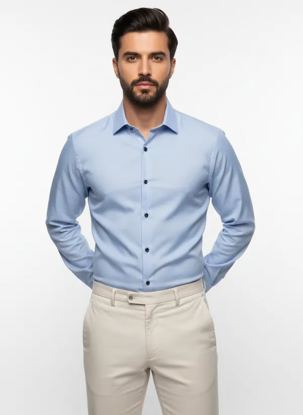Mens_Blue_Solid_Casual_Linen_Shirt_With_Rolled_Sleeves