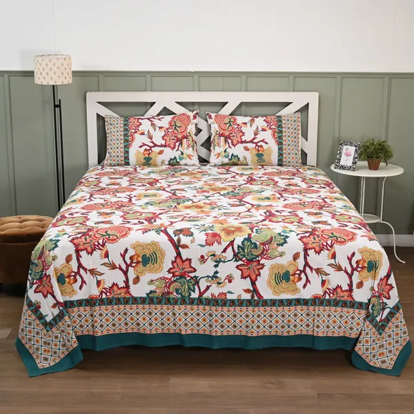 Kesariya_Gulzar_Cotton_King_Size_Bedsheet_With_2_Pillow_Covers_|_144_TC
