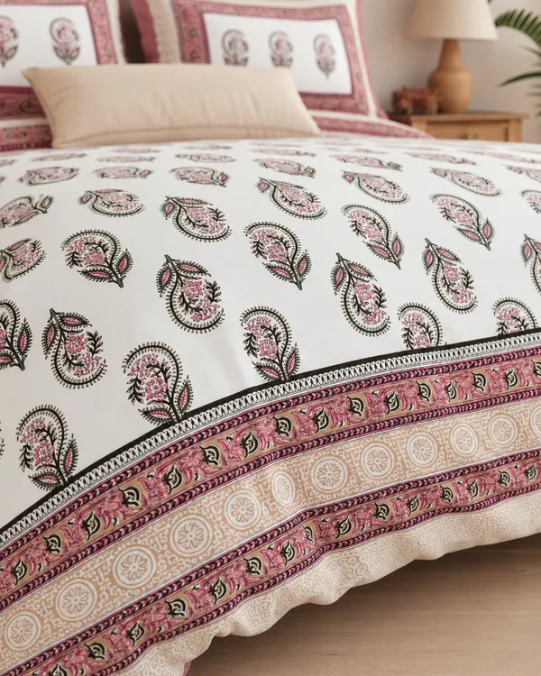 Gulabi_Paisley_Mahal_Premium_Cotton_Bedsheet