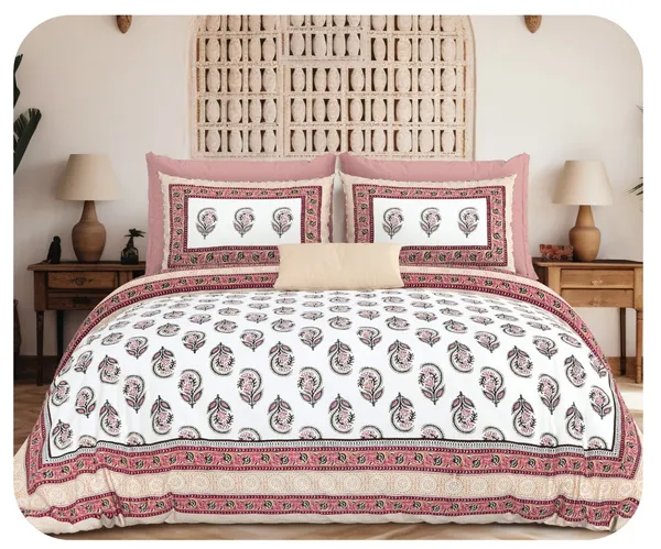Gulabi_Paisley_Mahal_Premium_Cotton_Bedsheet