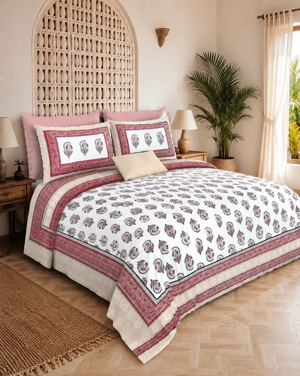 Gulabi_Paisley_Mahal_Premium_Cotton_Bedsheet