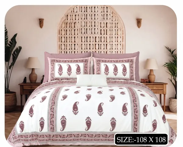 Rajputana_Pink_Paisley_Premium_Cotton_Bedsheet